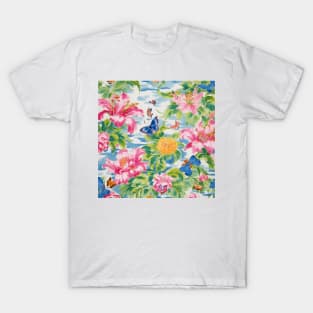 Butterflies and tiger lilies garden T-Shirt